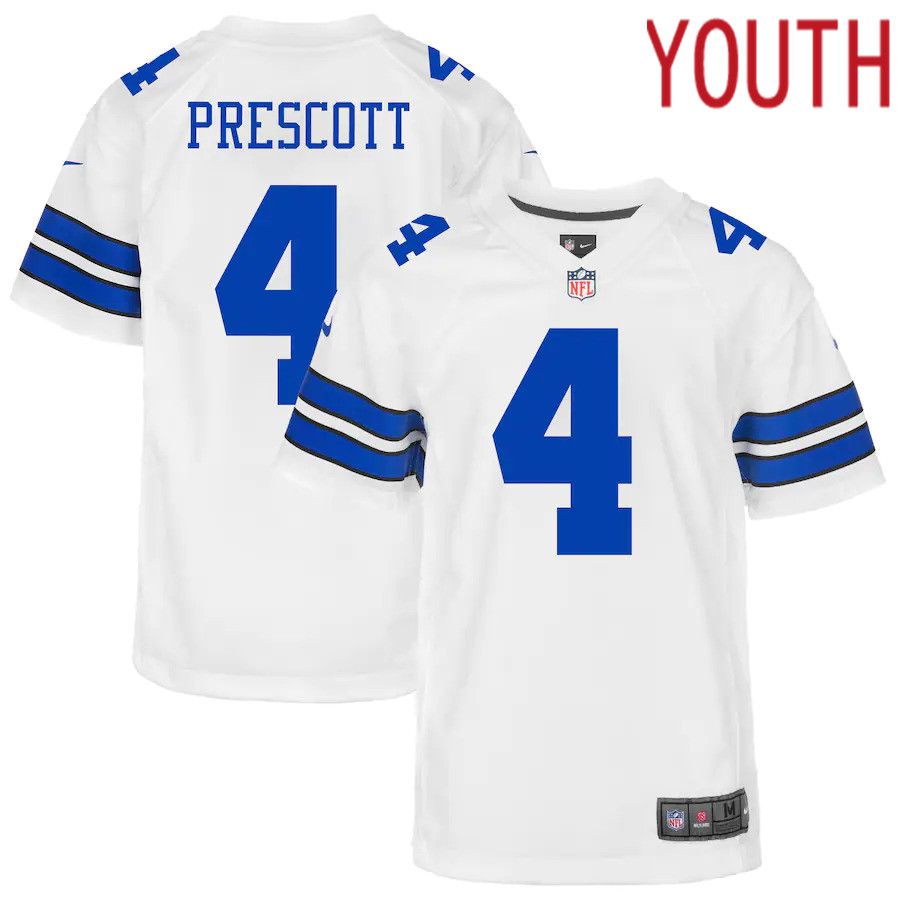 Youth Dallas Cowboys 4 Dak Prescott Nike Navy Game NFL Jersey